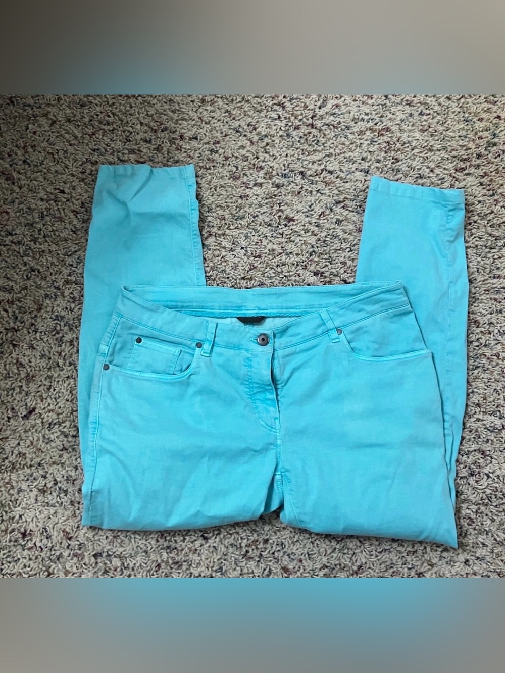 Brunello Cucinelli Women Casual  Straight-Leg Jean Made In Italy Size 12 Aqua